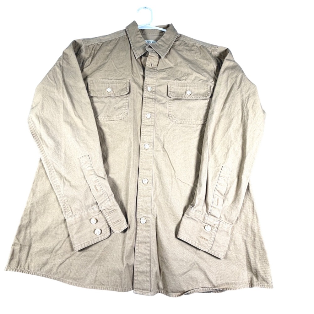 Tecovas Mens Tan Western Work Shirt Long Sleeve Medium